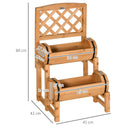 Fioriera da Giardino a Mezza Botte 45x45x180 cm  in Legno d'Abete Naturale