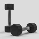 Set 2 Manubri Palestra Esagonali 2 kg con Impugnatura Antiscivolo Nero