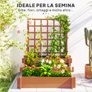 Fioriera con Grigliato a 3 Livelli 95x95x110 cm in Legno di Abete e Tessuto non Tessuto Marrone      