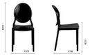 Set 4 Sedie da Giardino in Polipropilene Vandi Nere