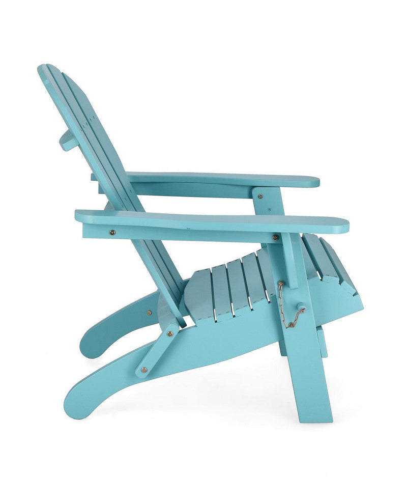 Poltrona Pieghevole da Giardino 70x80x85 cm in Legno Filadelfia Azzurro-Beige