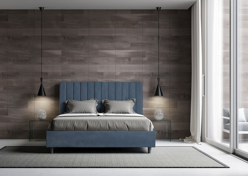 Letto Matrimoniale Agueda Blu Varie Misure