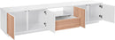 Mobile TV 4 Ante 1 Cassetto 220,1x41,5x46 cm Bloom Bianco Lucido e Noce