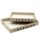 Set 2 Vassoi Rettangolari da Cucina in Legno MDF Naturale