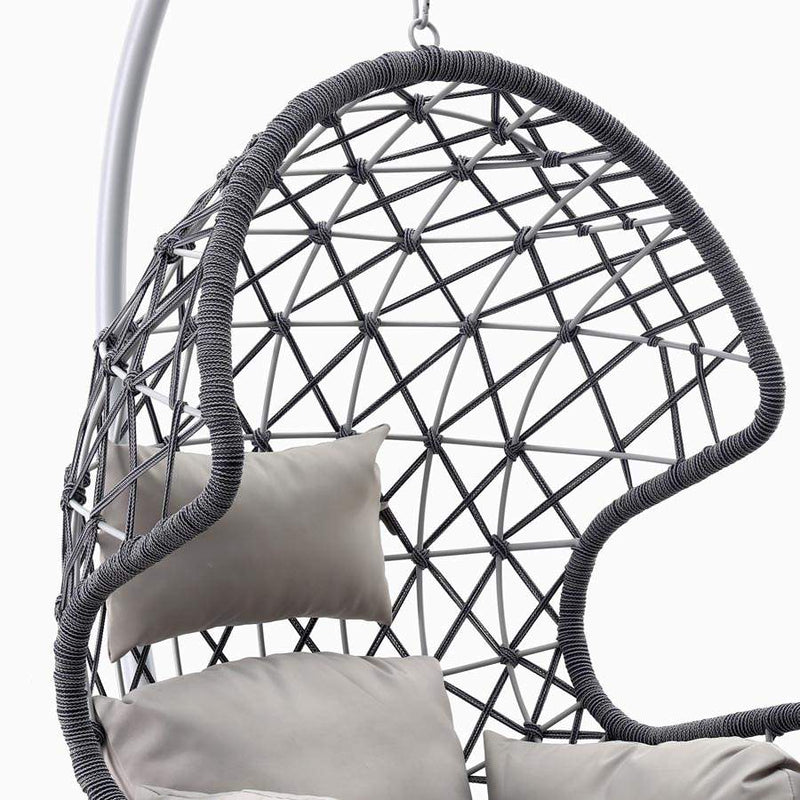 Dondolo Pensile da Giardino con cuscino Ø105x186 cm con intreccio di corda blu