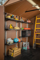 Scaffalatura 3 Ripiani per Casetta da Giardino 97x30 cm Altezza Regolabile Struttura in Metallo Keter Shelving Kit 100