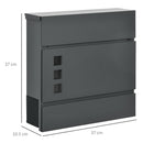 Cassetta Postale 3 Fessure 37x10,5x37 cm 2 Chiavi in Acciaio Zincato Grigio