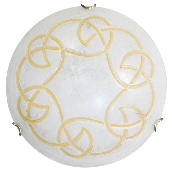 sconto Plafoniera 1xE27 Ganci Oro Vetro Graffio Bianco Ambra E-Energy Ada