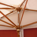 Ombrellone da Giardino 2x4 m Palo Ø57 mm Mezzaluna in Legno Telo in Acrilico Ecrù