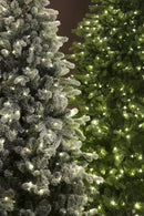 Albero di Natale Artificiale H230 cm Abete Dolomiti innevato 1367 Tips 340 Led Verde