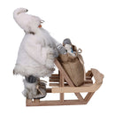 Pupazzo Babbo Natale in Tessuto con slitta grigio cm 33x12xh30