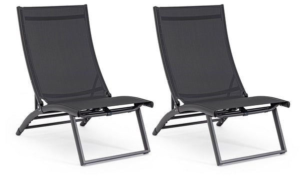 acquista Set 2 Poltrone da Giardino 53x166,5x90 cm in Alluminio Taylor Antracite