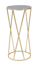 Porta Telefono Glam Simple Ø35x75 cm in Ferro e Vetro Oro