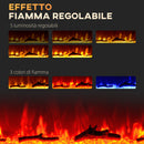 Camino Elettrico da Parete 1800W con Telecomando e Display LCD 91,4x15,8x45 cm Nero 