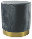 Pouf Poggiapiedi Ø47x50 cm in Velluto Soriani Grigio Scuro