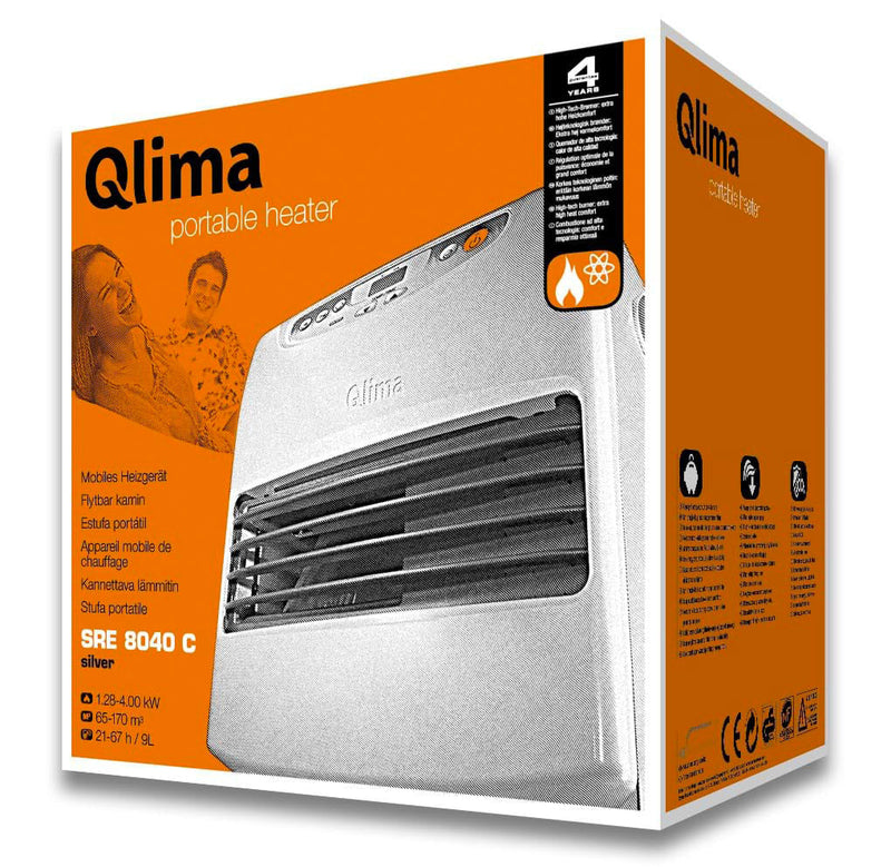 Stufa Elettronica a Combustione Liquido Portatile Qlima SRE8040 C Bianca