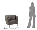 Poltrona Silvery con Cuscino 73x66x78 cm in Legno MDF e Poliestere      