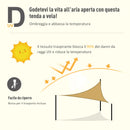 Tenda Vela da Giardino Triangolare 5x5x5m Beige 