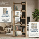 Libreria a 6 Ripiani 60,5x22x162,5 cm Scaffalatura Verticale Moderna Quercia e Antracite    