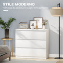 Cassettiera 3 Cassetti Moderna senza Maniglie per Camera e Soggiorno 80x39x73 cm Laccato Bianco      