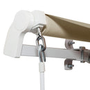 Tenda da Sole Avvolgibile 3.65x2.5m in Poliestere e Alluminio Beige 