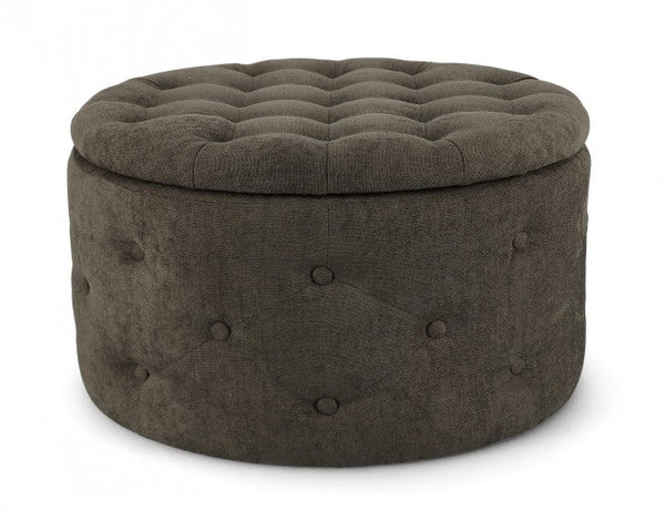 acquista Pouf Contenitore Porta Scarpe Ø 70x40 cm Ernestine in Tessuto Timo