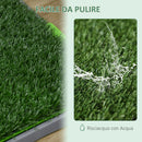 Toilette per Cani da Interno ed Esterno con Prato Sintetico 67x41x3.5cm Verde      
