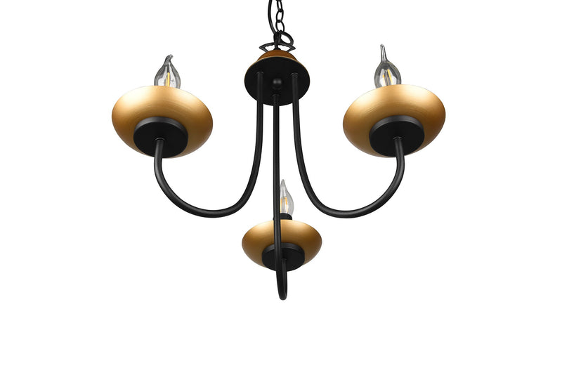 Lampadario Sospeso da Interno Attacco E14 in Metallo Nero Opaco