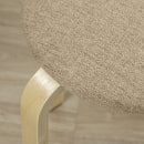 Set 4 Sgabelli con Seduta Imbottita Rotondi e Impilabili Ø40x45 cm in Legno Cachi  