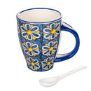 Tazza con Cucchiaino 12xØ8x10 cm in Ceramica VdE Tivoli 1996 Infinito elba