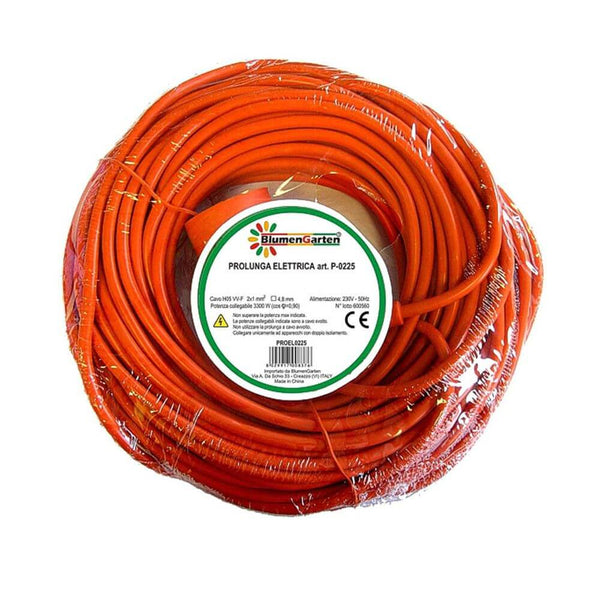 sconto Prolunga Corrente Elettrica 15m Cavo 2x1mm 3300W Arancione