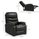 Poltrona Relax Reclinabile Manuale 80x90x105 cm in Similpelle Nera