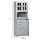 Credenza da Cucina 68x39,5x170 cm Stile Classico in Legno Grigio
