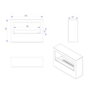 Camino a Bioetanolo da Pavimento 100x30x70 cm Giotto S Nero