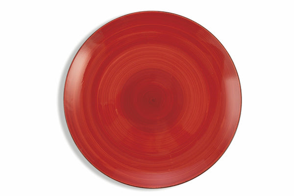 Set 6 Piatti Piani Ø27x3,5 cm in Gres Villa d'Este Home Tivoli Baita 2 Rosso e Grigio prezzo