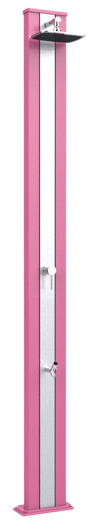 online Doccia da Esterno Giardino Miscelatore e Lavapiedi Arkema Spring S Fascia Inox Fuxia