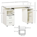 Scrivania da Ufficio con Ripiano 120x55x85 cm in Truciolato Bianca
