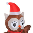 Decorazione Natale Gufo Gonfiabile Gigante Luminoso Marrone 90x50x120 cm 