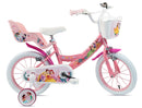 Bicicletta per Bambine 14" Disney Princess Freni Caliper e Stabilizzatori in Acciaio Hi-Ten Rosa