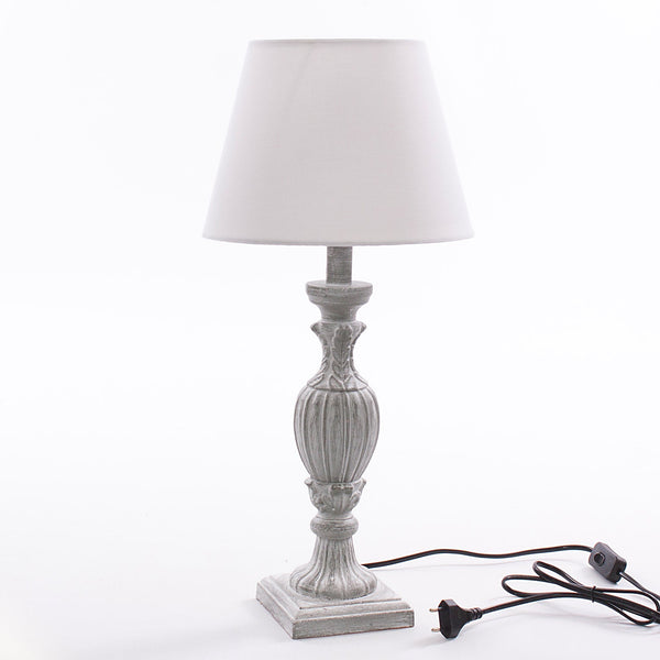 Lampada da Tavolo Ø12xH43 cm in MDF Design Classico Grigia sconto