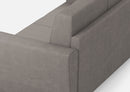 Divano Angolare 7 Posti 288x288x85 cm Yasel in Tessuto Grigio