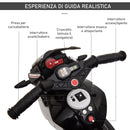 Moto Elettrica per Bambini 6V 3 Ruote Nera