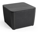 Tavolino Contenitore da Giardino 57x57x43 cm in Resina Keter Luzon Plus Antracite