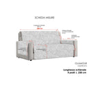 Copridivano con Copri Braccioli in Poliestere e Cotone Grigio Scuro Varie Misure