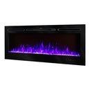 Camino Elettrico da Incasso 54,4x128x14 cm Effetto Fiamma 1500W Hermes Nero