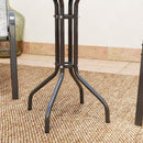 Set 3 Pezzi da Giardino 2 Sedie da Giardino 54x71x93 cm e Tavolino Rotondo Ø60x71 cm in Acciaio Grigio Scuro      