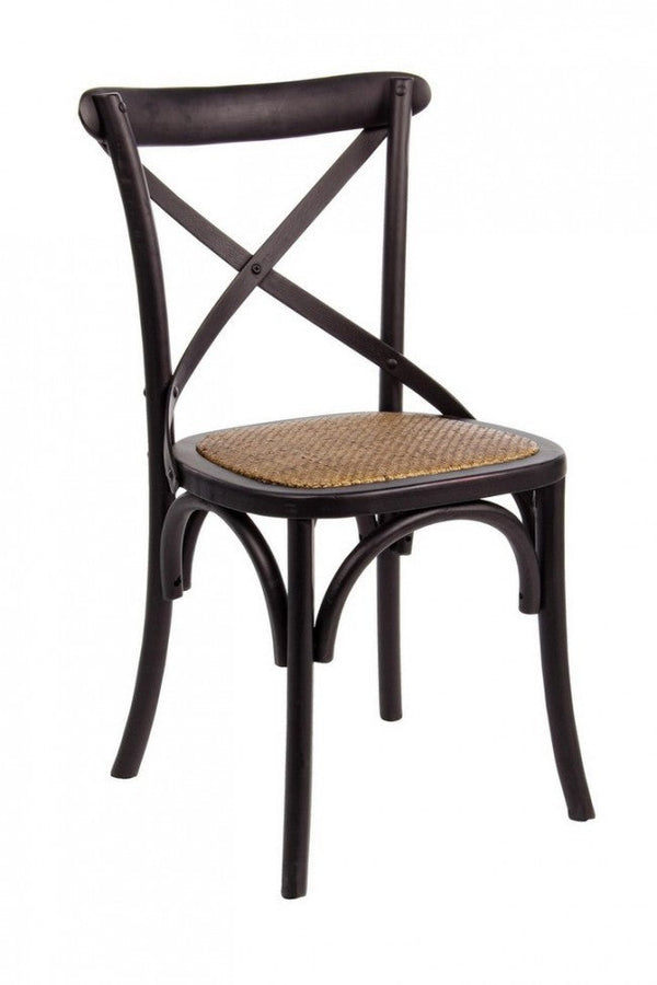 Sedia Cross Nero in Legno sconto