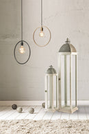 Set 2 Lanterne Alte da Giardino in Metallo Soriani