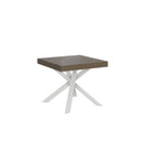  Tavolo Allungabile 90-194x90x76 cm Clerk Tortora Gambe Bianche