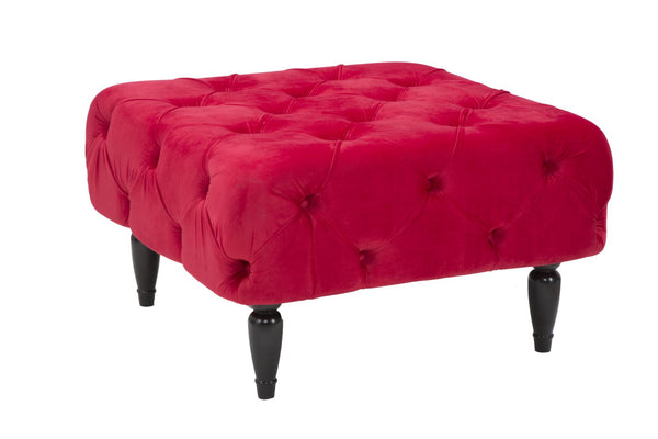 Puff Brigitte Bordeaux 74x74x43 cm Poliestere e MDF e Spugna Bordeaux acquista